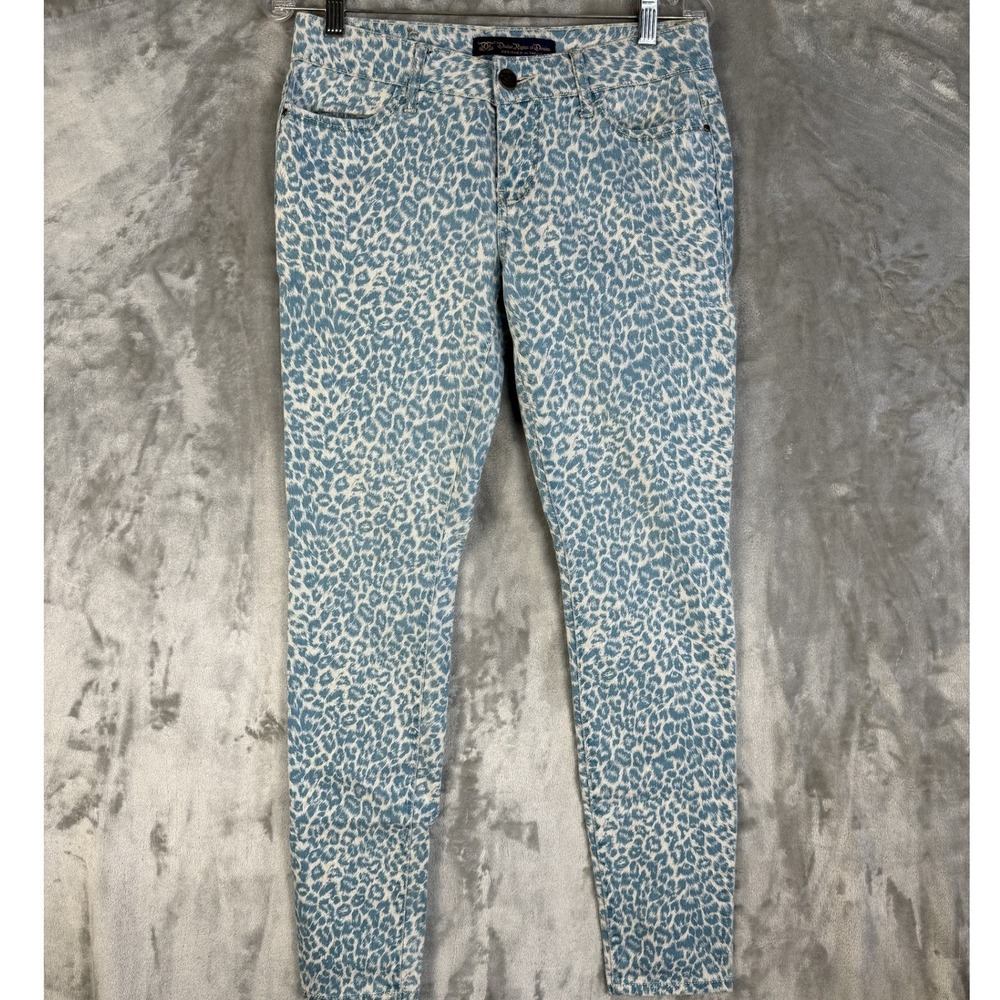 Divine Rights of Denim Women's Jeans Light Blue Leopard Print Size 27